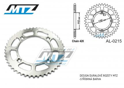 Rozeta etzov (pevodnk) Dural 0215-55zub MTZ stbrn - Honda CR80R / 85-02 + CR80R2 Expert / 96-02 + CR85R Expert / 03-07 + CR85R / 03-07 + CRF150R / 07-21