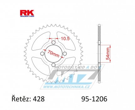 Rozeta ocelov (pevodnk) 1206-42zub RK - Honda CBR125R / 04-10 + Kymco 125STR