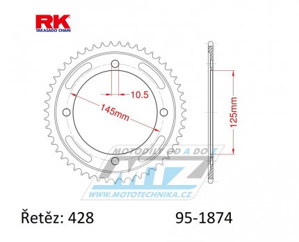 Rozeta ocelov (pevodnk) 1874-59zub RK - Yamaha XVS250 Drag Star / 01-04 + XVS125 DragStar / 00-04