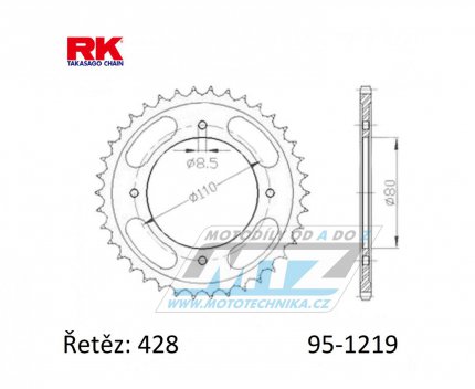 Rozeta ocelov (pevodnk) 1219-42zub RK - Honda CBF125 / 09-14 + CBF125M