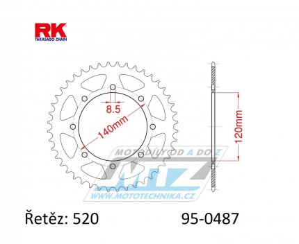 Rozeta ocelov (pevodnk) 0487-37zub RK - Kawasaki W800 + BJ Estrella 250 + KLE250 + KLR650 + KLE500 + KLR500 + KLX650 + KLX650R