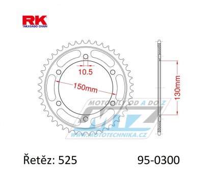 Rozeta ocelov (pevodnk) 0300-48zub RK - Yamaha TRX850 / 96-00 + TDM900 / 02-13 + TDM900A ABS / 05-13 + FZ8N / 10-15 + FZ8S / 10-15 + Honda XL600V / 87-00 + XL700V / 08-13 + Honda XL650V Transalp / 01-07 + Honda XRV650 Africa Twin / 88-90