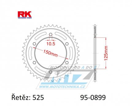 Rozeta ocelov (pevodnk) 0899-45zub RK - KTM 950 Super Enduro R + 950 LC8 Adventure + 990 Adventure + 1050 Adventure + 1090 Adventure + 1190 Adventure + 1290 Superadventure