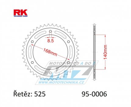 Rozeta ocelov (pevodnk) 0006-42zub RK - BMW F650 GS / 08-12 + F800 GS / 08-18 + F800R / 09-18