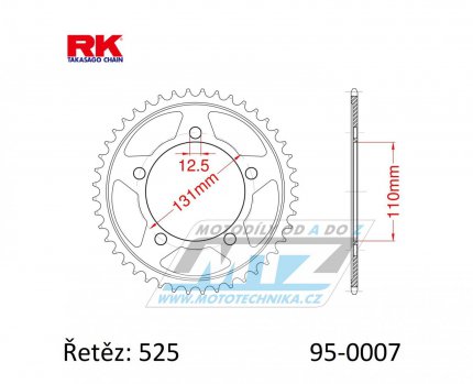 Rozeta ocelov (pevodnk) 0007-45zub RK - BMW S1000R / 13-20 + S1000RR / 09-18 + S1000XR / 14-20