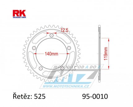 Rozeta ocelov (pevodnk) 0010-45zub RK - BMW F750GS+F850GS+F900R+F900XR / 18-20 + S1000RR / 19-20