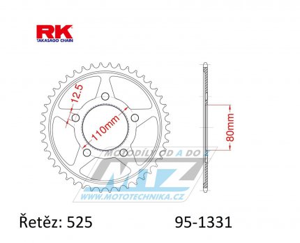 Rozeta ocelov (pevodnk) 1331-42zub RK - Honda CRF1000L Africa Twin / 16-19 + CRF1000A Africa Twin + CRF1100L Africa Twin / 2021 + CRF1100L Africa Twin Adventure Sports DCT