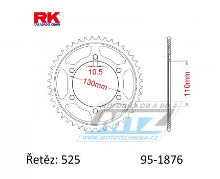 Rozeta ocelov (pevodnk) 1876-46zub RK - Suzuki GSXR600+GSXR750+GSXR1000 + GSXS1000 + Yamaha FZ07+FZ09+FZ10 + MT07+MT09+MT10 + YZFR6+YZF-R6 + XSR700+XSR900 + 900 Tracer+MTT850 + XTZ690 Tenere+XTZ700 Tenere