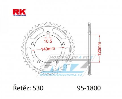 Rozeta ocelov (pevodnk) 1800-46zub RK - Suzuki GSF1200 Bandit + GSF1250 Bandit + GSXR1000+GSXR1300R Hayabusa + GSX1250F+GSX1300 B-King + SV1000 + Triumph 955 Sprint RS + 955 Tiger + 955i Daytona + 1050 Tiger