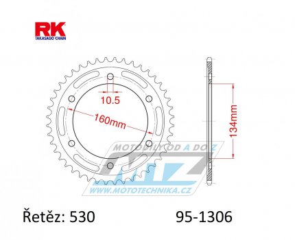 Rozeta ocelov (pevodnk) 1306-42zub RK - Honda CBR900RR Fireblade + CBR929RR Fire Blade + CBR954RR Fire Blade + CBR1000RR Fireblade + CBR1000S Fireblade SP + VTR1000 SP