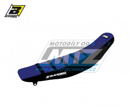 Potah sedla Yamaha YZ125+YZ250 / 02-21 + WR125+WR250 / 16-21 - barva erno-modr - typ potahu ZEBRA