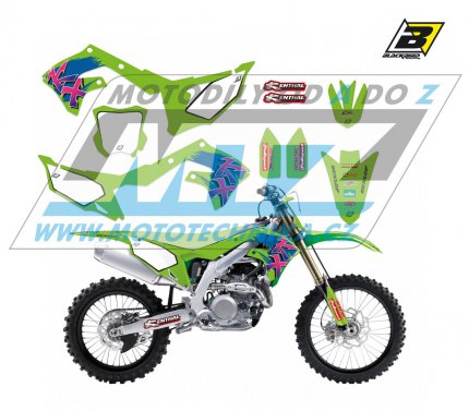 Polepy na motocykl (sada polep vetn slovch tabulek) Kawasaki KXF250 / 21-23 + KXF450 / 19-23 - typ polep Retro