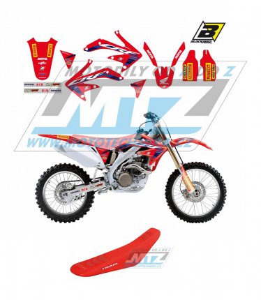 Polepy s potahem sedla (sada polep a potah sedla Graphics) - Honda CRF450R / 05-08 - typ polep Replica Team HRC