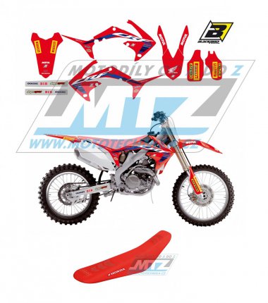 Polepy s potahem sedla (sada polep a potah sedla Graphics) - Honda CRF250R / 10-13 + CRF450R / 09-12 - typ polep Replica Team HRC