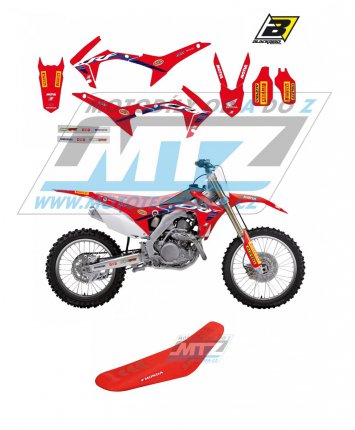 Polepy s potahem sedla (sada polep a potah sedla Graphics) - Honda CRF250R / 14-17 + CRF450R / 13-16 - typ polep Replica Team HRC