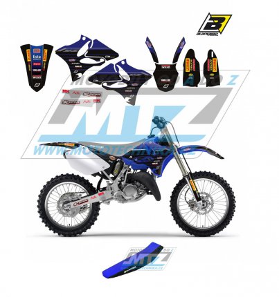 Polepy s potahem sedla (sada polep a potah sedla Graphics) - Yamaha YZ125+YZ250 / 02-14 - typ polep Replica Yamaha Factory