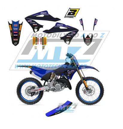 Polepy s potahem sedla (sada polep a potah sedla Graphics) - Yamaha YZ125+YZ250 / 22-23 - typ polep Replica Yamaha Factory