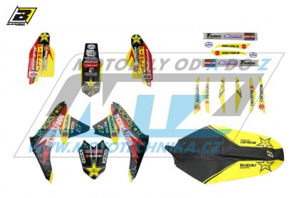 Polepy s potahem sedla (sada polep a potah sedla Graphics) - Suzuki RMZ450 / 05-07 - typ polep Replica Suzuki Rockstar Energy