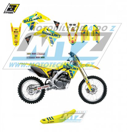 Polepy s potahem sedla (sada polep a potah sedla Graphics) - Suzuki RMZ250 / 10-18 - typ polep Replica Suzuki Restyle