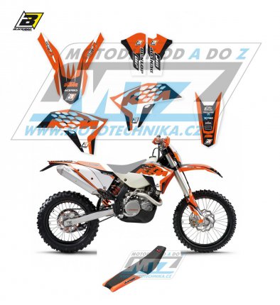 Polepy s potahem sedla (sada polep a potah sedla Dream) - KTM EXC / 08-11 + SX+SXF / 07-10 - typ polep Dream4