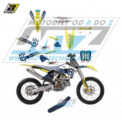 Polepy s potahem sedla (sada polep a potah sedla Graphics) - Husqvarna FC250+FC350+FC450 + TC125+TC250 / 14-15 + FE250+FE350+FE450+FE501 + TE125+TE250+TE300 / 14-16 - typ polep Replica Husqvarna Trophy