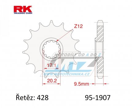 Koleko etzov (pastorek) 1907-13zub RK - KTM 85SX+105SX / 04-17 + Husqvarna TC85 / 15-17