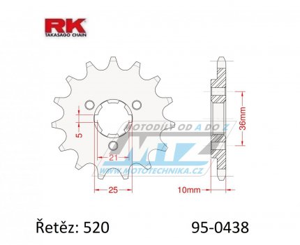 Koleko etzov (pastorek) 0438-15zub RK - Suzuki DR750S Big + DR800S Big