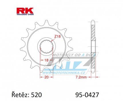 Koleko etzov (pastorek) 0427-11zub RK - Suzuki RM125+RMZ250 + RM100+PE175+RS175