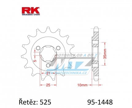 Koleko etzov (pastorek) 1448-14zub RK - Suzuki DR650SE + XF650 Freewind + DR800 Big