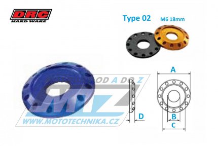 Podloka Alu 6 - DRC Aluminum Spacer Type02 (M6 18mm) - DRC D58-57-214 - modr