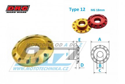 Podloka Alu 6 - DRC Aluminum Spacer Type12 (M6 18mm) - DRC D58-57-434 - zlat