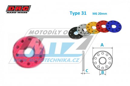 Podloka Alu 6 - DRC Aluminum Spacer Type31 (M6 20mm) - DRC D58-58-124 - erven
