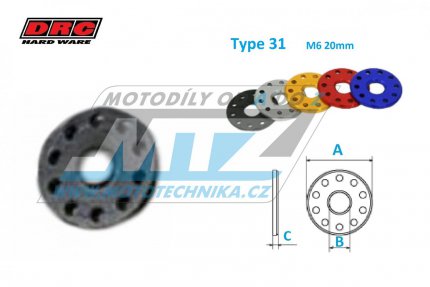 Podloka Alu 6 - DRC Aluminum Spacer Type31 (M6 20mm) - DRC D58-58-154 - ern