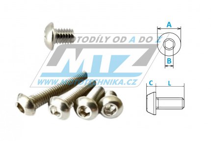 roub OCEL TAPER - Steel Taper Bolt - D58-31-825 - M8x25mm - stbrn