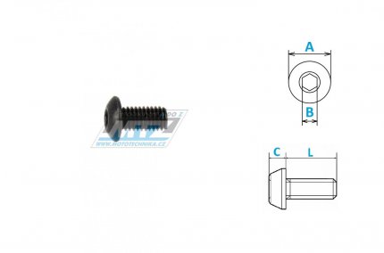 roub OCEL TAPER - Steel Taper Bolt - D58-32-510 - M5x10mm - ern