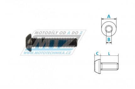 roub OCEL TAPER - Steel Taper Bolt - D58-32-835 - M8x35mm - ern