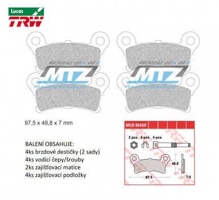 Destiky brzdov DP510-LUSH TRW Lucas MCB864SH - sms Sinter Road