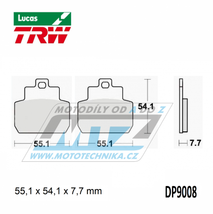 Destiky brzdov DP9008-LU TRW Lucas MCB782 - sms Allround