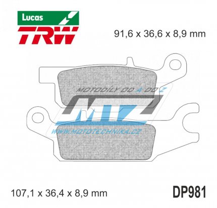 Destiky brzdov DP981-LUSI TRW Lucas MCB803SI - sms Sinter Offroad