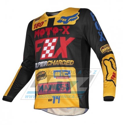 Dres motokros dtsk FOX 180 RACE - luto-ern - velikost L