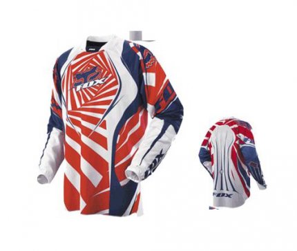 Dres motokros FOX BLITZ Red/White - erveno-bl - velikost XL