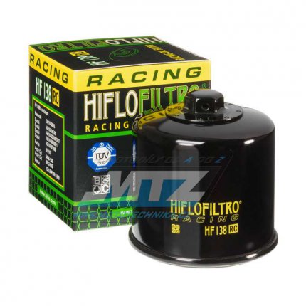 Filtr olejov HF138RC (HifloFiltro) ern - Aprilia RSV1000 + Arctic Cat 400 + Bimota 1000 + Cagiva 650 Raptor + Kawasaki KLV1000 + Kymco 400 MXU + Sachs 800 Roadster + Suzuki GSF600 Bandit + DL650 V-Strom + SFV650 Gladius + C50 Boulevard...