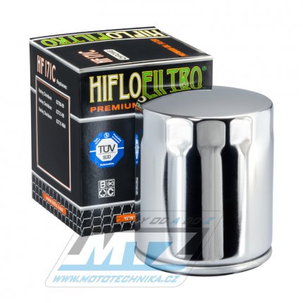 Filtr olejov HF171C (HifloFiltro) chromov - Buell 1200 + Harley Davidson FLD Switchback + FLDE Deluxe + FLFB Fat Boy + FLHT Electra Glide + FLHR Road King + FLHTK Ultra Limited + FLHX Street Glide + FLS Softtail Slim + FLST Heritage Softail...