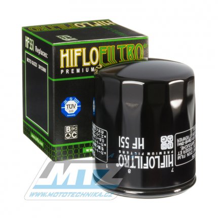 Filtr olejov HF551 (HifloFiltro) - Moto Guzzi 850 + 1000 Daytona + 1000 V10 Centauro + 1100 California + 1100 Stone + 1100 V11 Le Mans + 1100 V11 Scura + 1200 Griso 8V + 1200 Norge + 1200 Stelvio