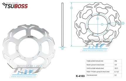 Kotou brzdov Tsuboss - zubat desing Wave - Honda CRF250L / 13-20 + CRF250Rally / 17-20 + AJP