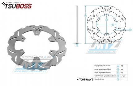 Kotou brzdov (rozmry 292/165/6D) - Yamaha YZF-R125 / 14-20 + MT125 / 16-20