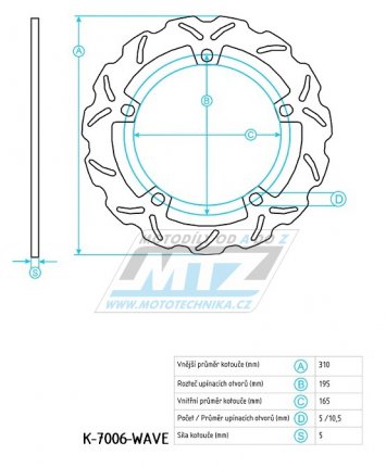 Kotou brzdov nerezov (310/165/5D) - Honda VFR1200 Crosstourer/ 12-16 + GL1800 GoldWing / 14-16