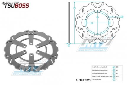 Kotou brzdov (280/61/6D) - KTM Duke125 / 11-12 + Duke200 / 12-16