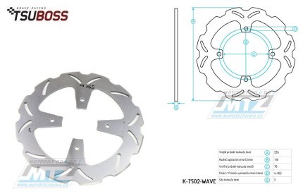 Kotou brzdov (256/70/4D) zubat desing - Honda Crossrunner800 / 11-14+CB1000R / 08-17