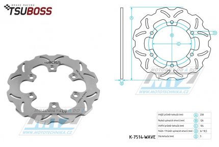 Kotou brzdov (230/104/6D) zubat desing - Husqvarna 401Svartpilen + 401Vitpilen + KTM Duke125 / 11-17+RC125 / 14 +Duke200 / 12-17 + RC200 / 14-17 + Duke250 / 17- + Duke390 / 13- + RC390 / 14-